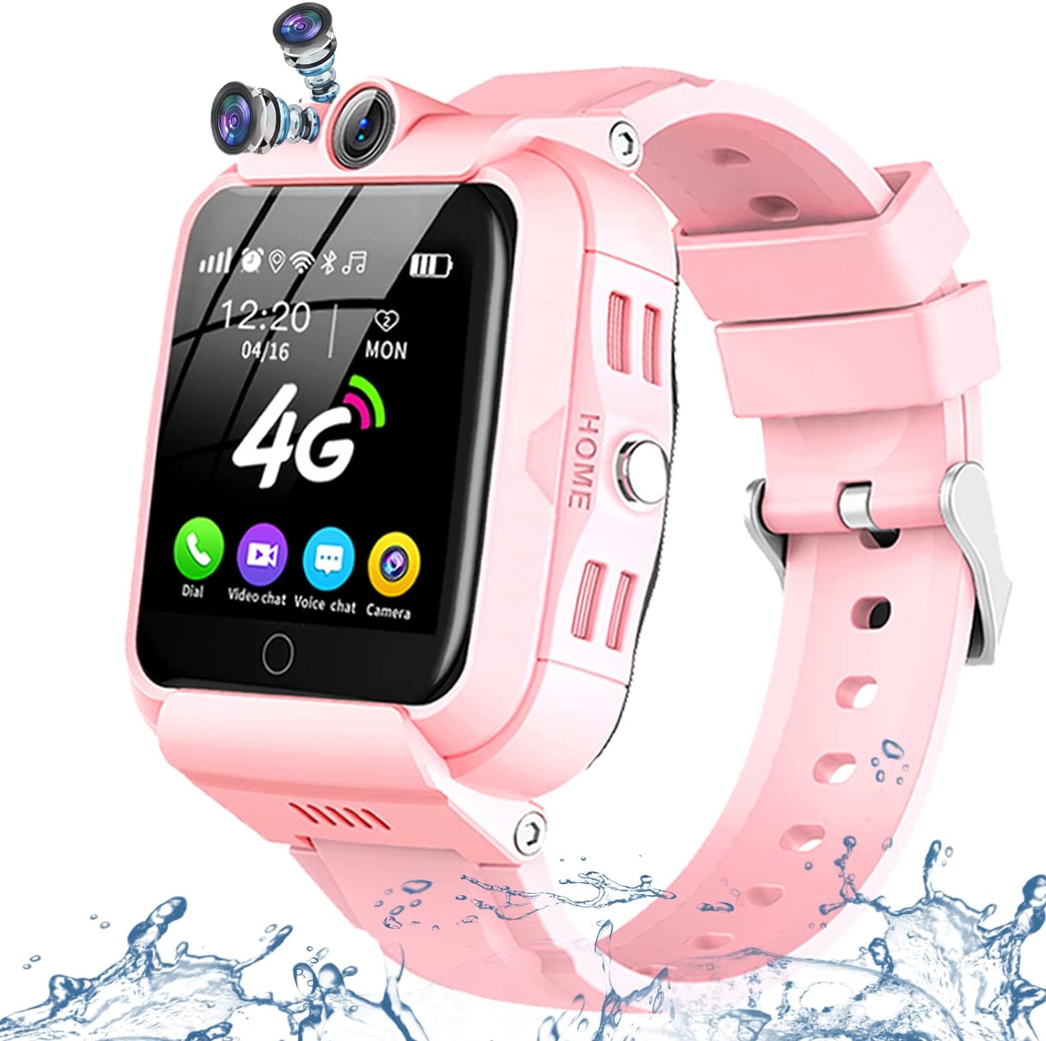 DDIOYIUR Kids Smart Watch, 4G GPS Tracker Child Phone Smartwatch with WiFi, SMS, Call,Voice Video Chat,Bluetooth,Alarm,Pedometer, Wrist Watch Suitable for 4-16 Boys Girls Birthday Gifts.