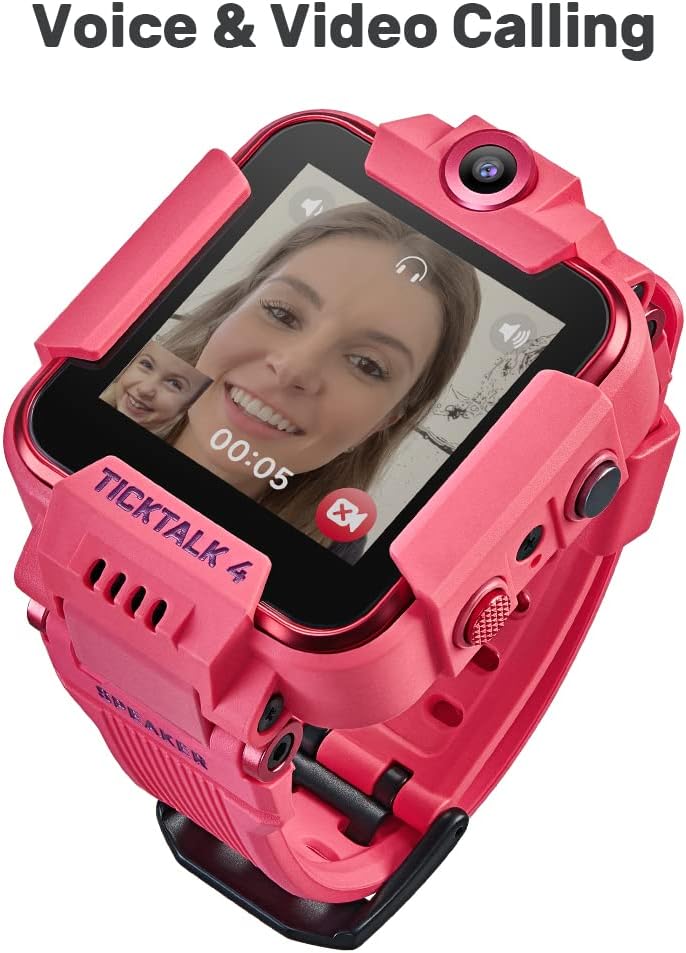 TickTalk 4 Unlocked 4G LTE Kids Smart Watch Phone with GPS Tracker, Combines Video, Voice and Wi-Fi Calling, Messaging, 2X Cameras Free Streaming Music