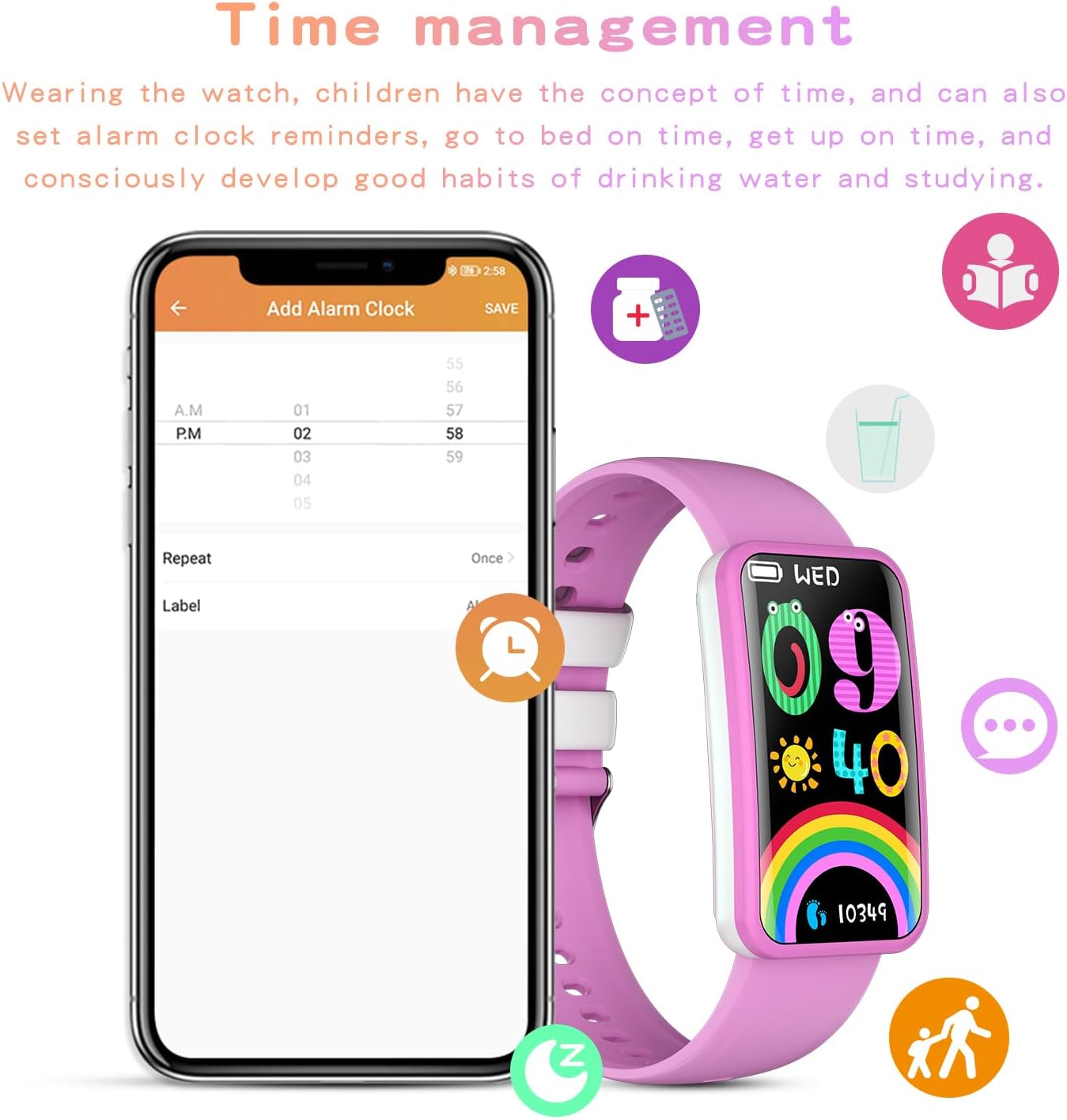 XRXT Kids Watch for Girls Boys,Activity Tracker for Kids,Fitness Tracker with Heart Rate,Sleep Monitor,Pedometer, Calorie, Alarm